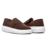 Mocassim Masculino Sola Alta Macio Loafer Derby - Marrom