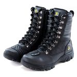 Bota Patrulha Cano Longo em Couro Cor Preta Com Palmilha Gel