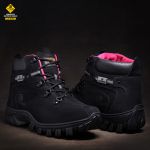Bota Adventure Eagle Masculina em Couro com C.A - Preto e Rosa