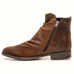 2 Botinas Shelby Cano Enrugado Masculina Couro Nobuck - Café + Gold