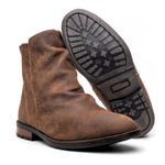 2 Botinas Shelby Cano Enrugado Masculina Couro Nobuck - Preto + Gold