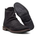 2 Botinas Shelby Cano Enrugado Masculina Couro Nobuck - Preto + Café