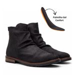 2 Botinas Shelby Cano Enrugado Masculina Couro Nobuck - Preto + Café