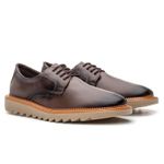 Sapato Loafer Tratorado Masculino Couro Ecológico - Café