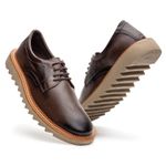 Sapato Loafer Tratorado Masculino Couro Ecológico - Café