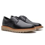 Sapato Loafer Tratorado Masculino Couro Ecológico - Preto