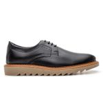 Sapato Loafer Tratorado Masculino Couro Ecológico - Preto