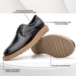 Sapato Loafer Tratorado Masculino Couro Ecológico - Preto