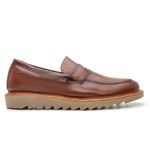 Sapato Loafer Tratorado Masculino Couro Ecológico - Avelã