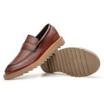 Sapato Loafer Tratorado Masculino Couro Ecológico - Avelã