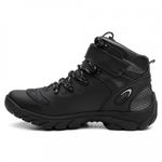Bota Masculina Kronos em Couro Legítimo Motociclista Lançamento - Preto