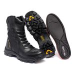 Bota Masculina Cano Longo em Couro Legítimo com Palmilha Gel - Preto