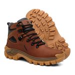 Bota Masculina Couro Legítimo Cano Médio - Terracota/Avermelhado