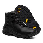 Bota Masculina Couro Legítimo Cano Médio - Preto