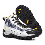 Bota Masculina Couro Legítimo Cano Médio - Camuflado/Branco
