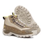 Bota Masculina Couro Legítimo Cano Médio - Creme