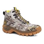 Bota Masculina Couro Legítimo Cano Médio - Camuflado/Bege