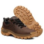 Bota Masculina Couro Legítimo Cano Curto - Marrom