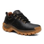 Bota Masculina Couro Legítimo Cano Curto - Preto
