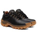 Bota Masculina Couro Legítimo Cano Curto - Preto