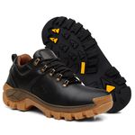 Bota Masculina Couro Legítimo Cano Curto - Preto