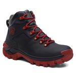 Bota Masculina Adventure Raven em Couro Legítimo - Preto/Vermelho