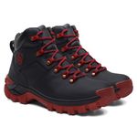 Bota Masculina Adventure Raven em Couro Legítimo - Preto/Vermelho