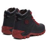 Bota Masculina Adventure Raven em Couro Legítimo - Preto/Vermelho