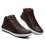 Sapatênis Botinha Masculina Cano Alto com Elástico - Café
