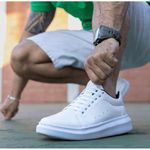 Sapatênis Masculino Maqueen Lançamento Notorian Solado Alto - Branco/branco