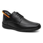 Sapato Social Masculino com Cadarço Couro - Preto