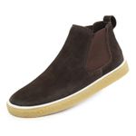 Bota Masculina Couro Camurça Nobock Casual Elástico - Marrom