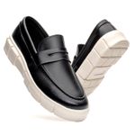 Loafer Sola Plataforma Oversized Oficial Atria Shoes Masculino - Preto