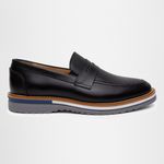Sapato Mocassim Masculino Social CouroSlip on Mule Moderno - Preto