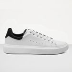 Tenis Masculino Casual Branco Sola Alta Oversize Macquen - Branco/Preto