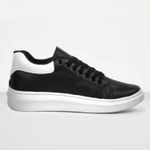 Tenis Masculino Casual Branco Sola Alta Oversize Macquen - Preto/Branco
