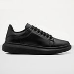 Tenis Masculino Casual Branco Sola Alta Oversize Macquen - Preto/Preto