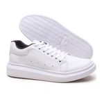 Tenis Masculino Casual Branco Sola Alta Oversize Macquen - Branco/Branco