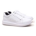 Tenis Masculino Casual Branco Sola Alta Oversize Macquen - Branco/Branco