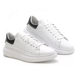 Tenis Masculino Casual Branco Sola Alta Oversize Macquen - Branco/Preto