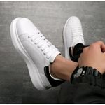 Tenis Masculino Casual Sola Alta Oversize Macquen com Relógio - Branco/Preto