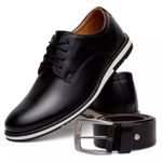 Sapato Social Fino Oxford Masculino + Cinto - Preto