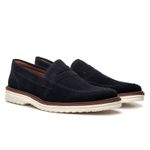 Kit 2 Mocassim Masculino Loafer Derby em Camurça - Preto + Azul