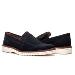Kit 2 Mocassim Masculino Loafer Derby em Camurça - Preto + Azul