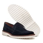 Kit 2 Mocassim Masculino Loafer Derby em Camurça - Preto + Azul
