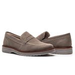 Kit 2 Mocassim Masculino Loafer Derby em Camurça - Cinza + Preto