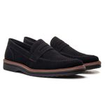 Kit 2 Mocassim Masculino Loafer Derby em Camurça - Preto + Azul