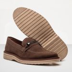 Mocassim Masculino Loafer Derby em Camurça - Café