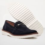 Mocassim Masculino Loafer Derby em Camurça - Azul