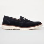 Mocassim Masculino Loafer Derby em Camurça - Azul
